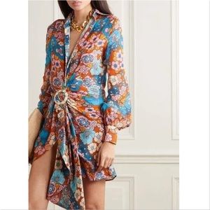 DODO BAR OR Lora Floral Print Boho Luxury Beach Vacation Mini Dress